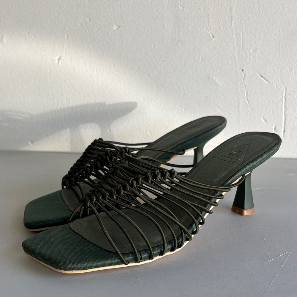 Elegant Green Strappy Heels